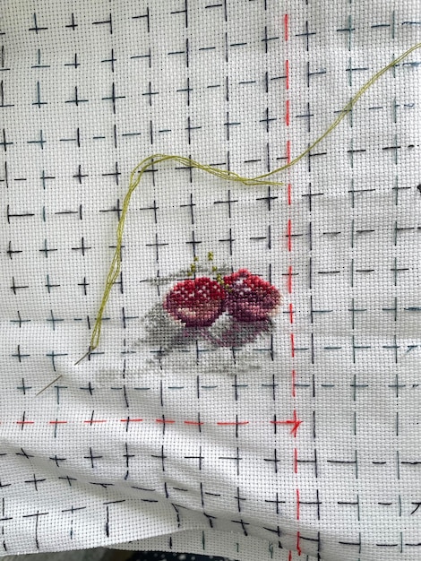 Vyšívaný vzor na látke